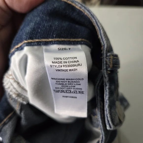 RISE Denim Cargo Shorts Women’s Sz 7 Light Blue Y2K Utility Carpenter Style - Picture 5 of 10